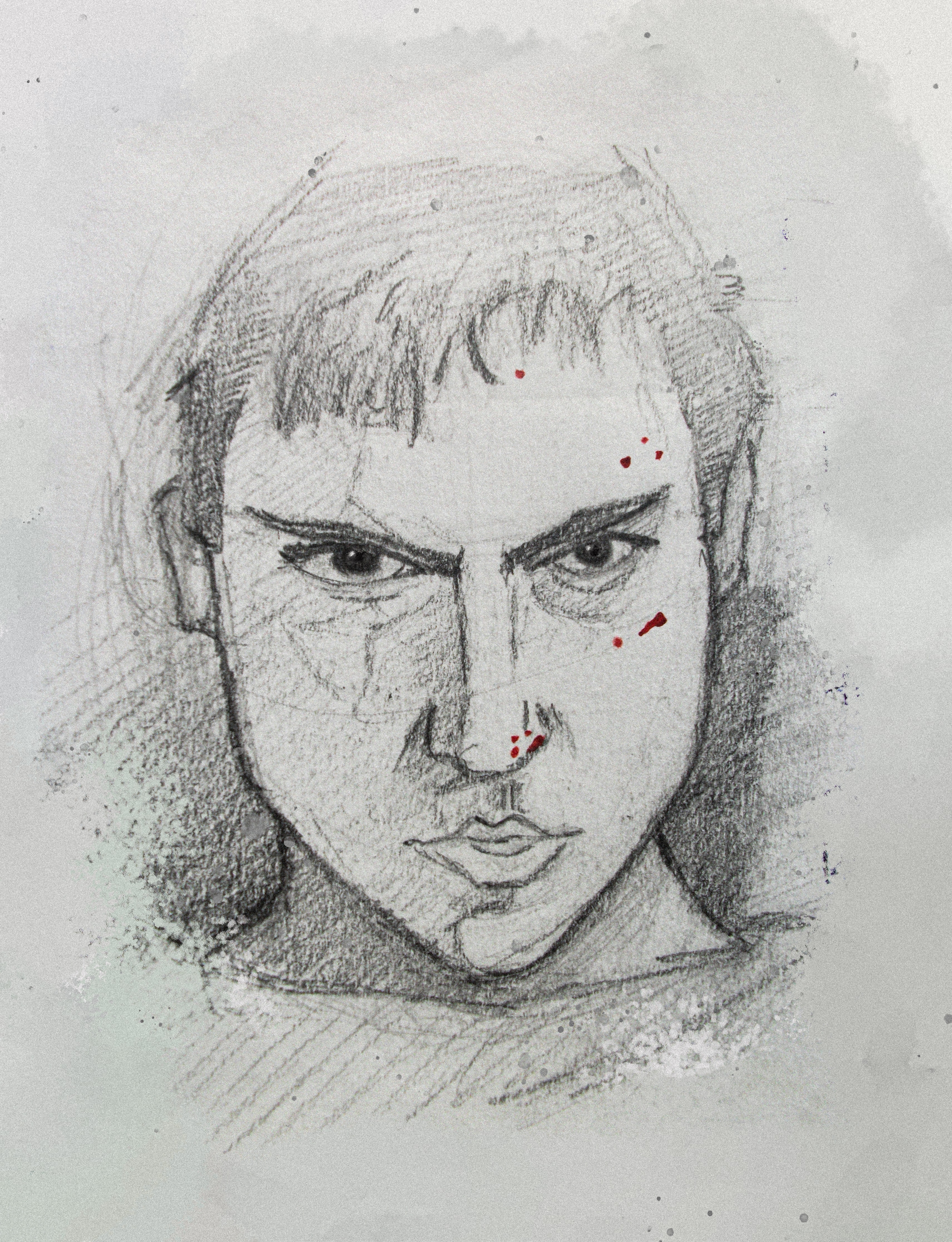 Pencil portrait of a young ceasar