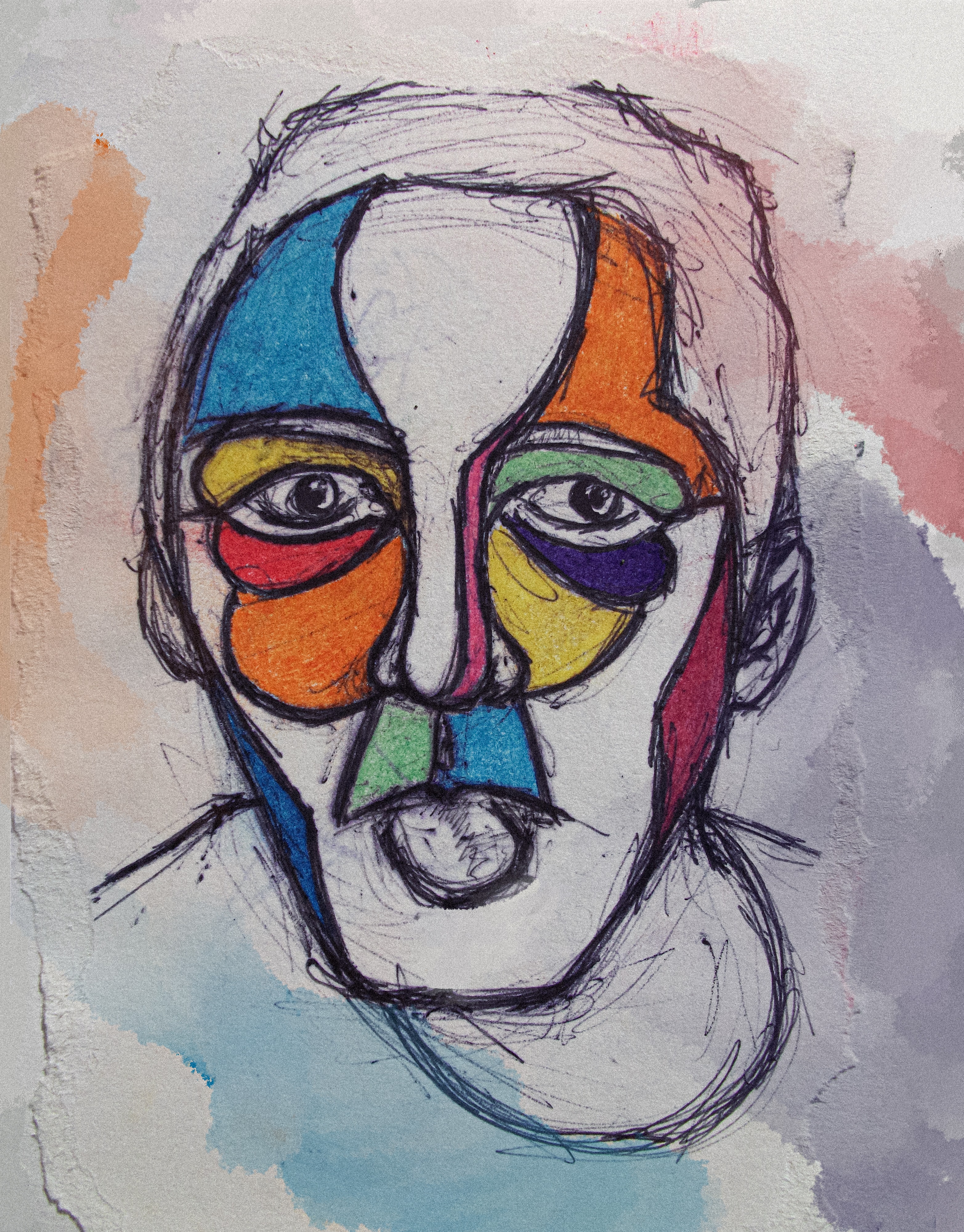 Abstract colourful portrait of a man