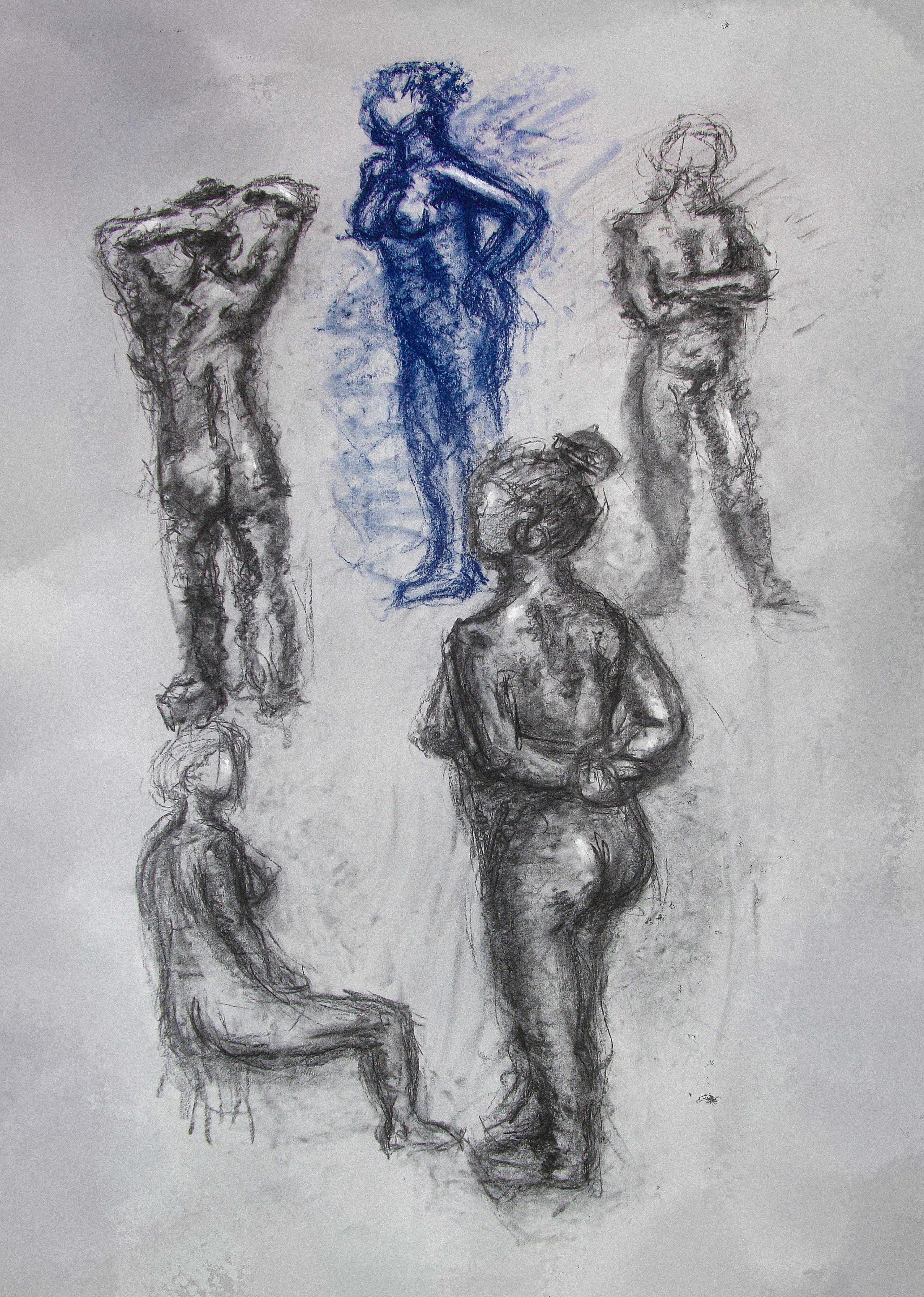 Charcoal female figure studies