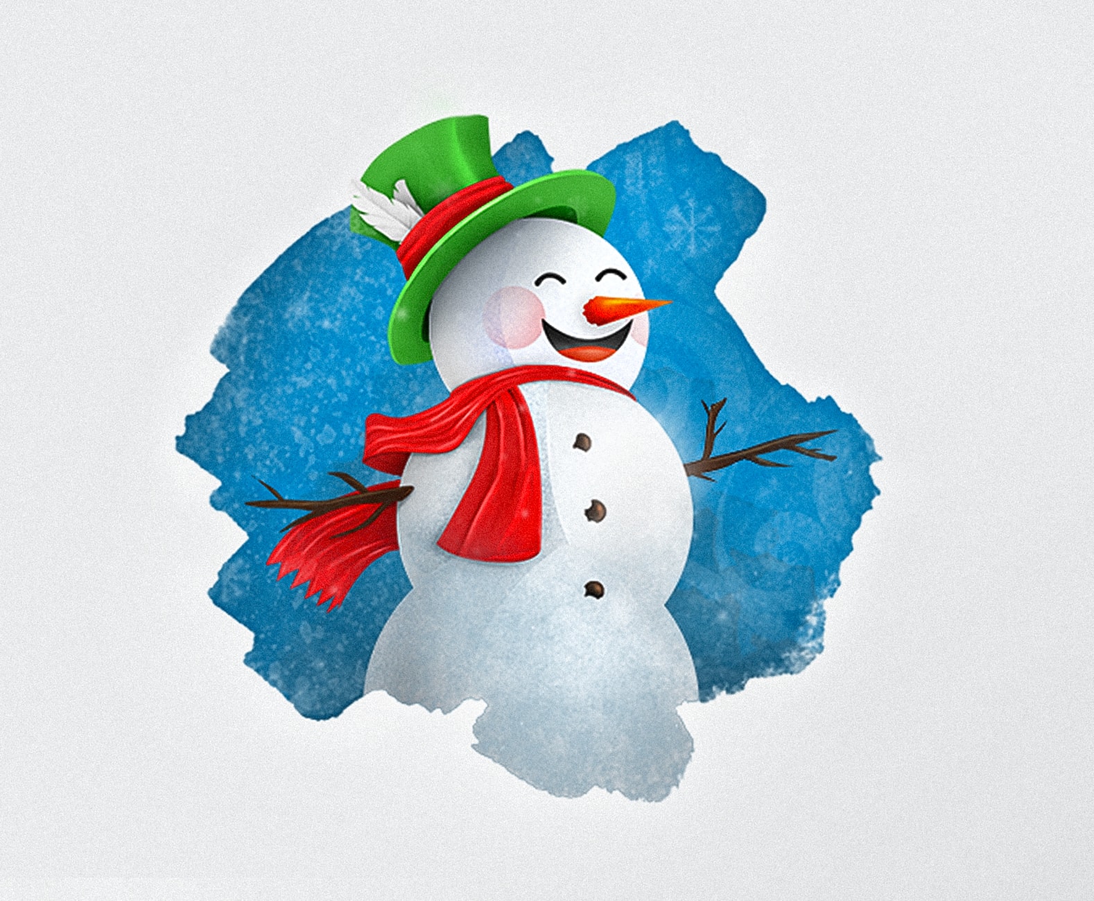 Stylised illustration of a snow man